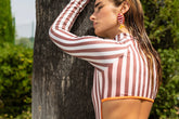 Long Sleeve Open Back Swimsuit Metis Chocolate